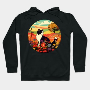 Cat Looking Sunset In The Meadow Filled Flower - Funny Cats Hoodie